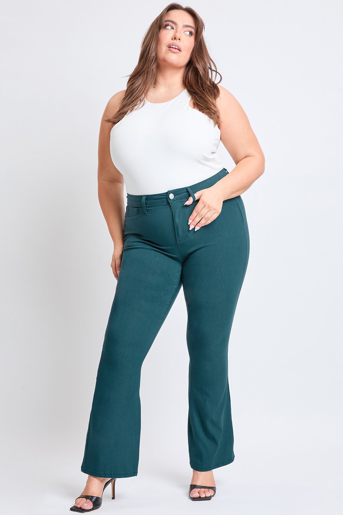 Women's Plus Hyperstretch Flare Pants YMI JEANS